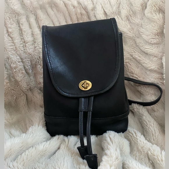 Vintage Coach Legacy Mini Daypack/Backpack Black Leather 9960 - Picture 2 of 12